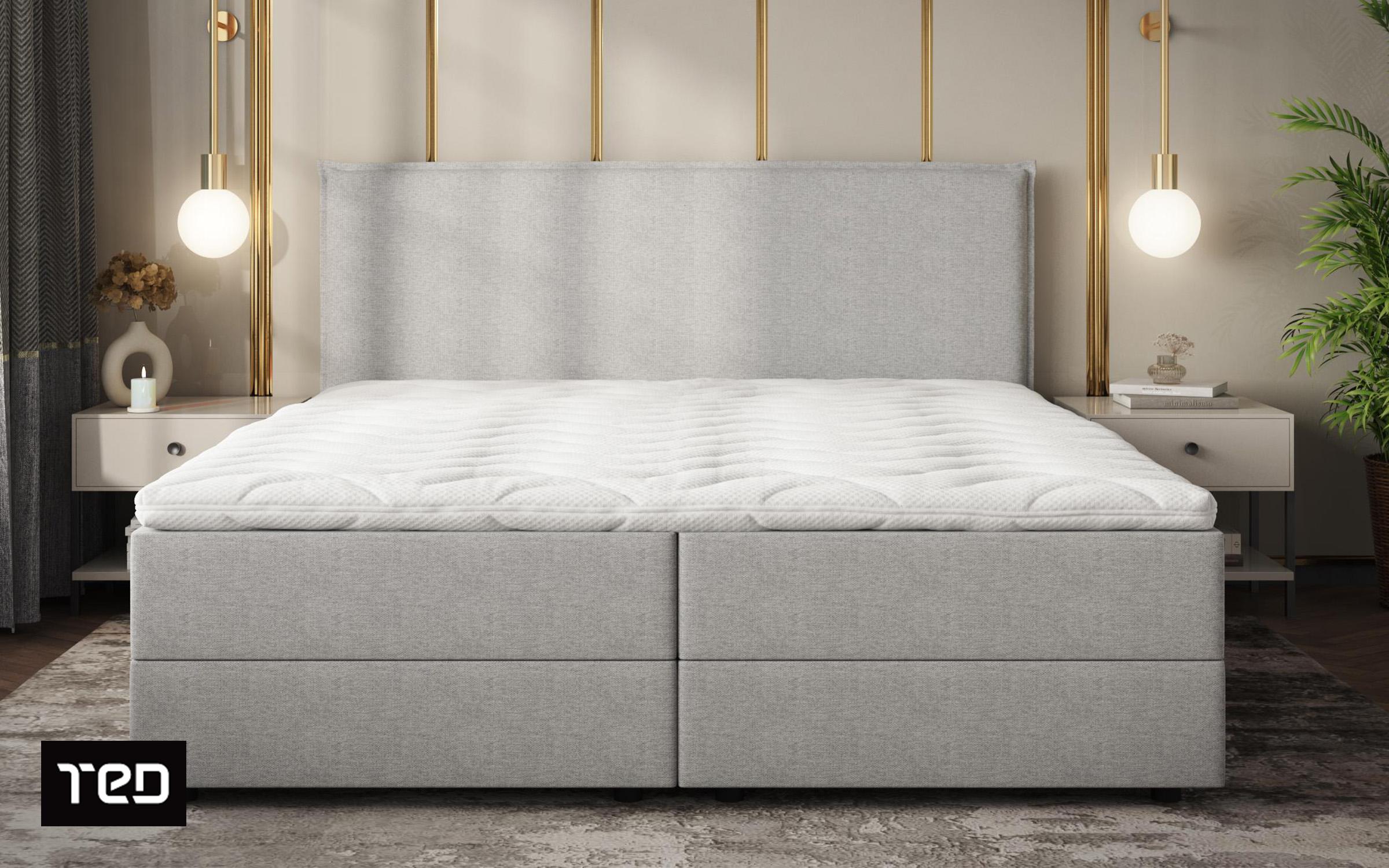 Pat dublu Modera Boxspring, gri deschis  2